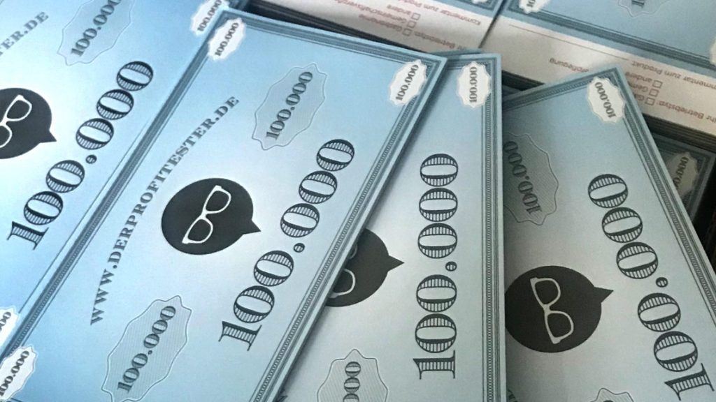 Mit exklusiven Profitester Dollarnoten konnten die Newcomer ausgezeichnet werden.