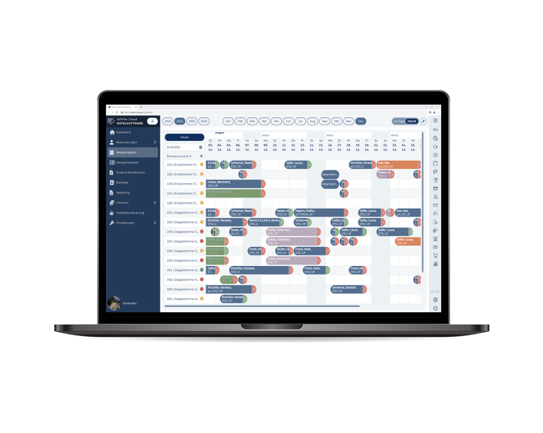 SoftTec Cloud Hotelsoftware Mockup Belegungsplan 2024.12 768x612